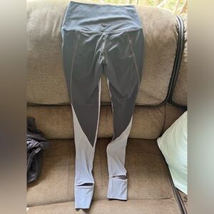 Prana Purple Color Block Womens Leggings S Length Yoga Pants W/foot Holes